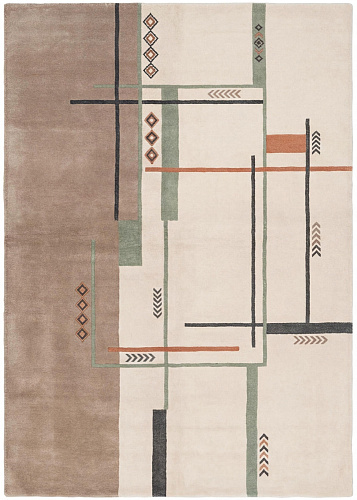 Architect Lines Taupe Handcrafted Rug