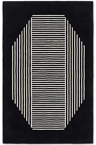 Octagon Lines Dark Artisan Rug
