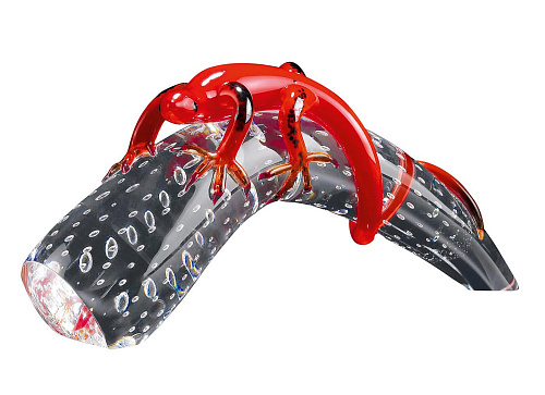 Glass Horn with Gecko Figurine