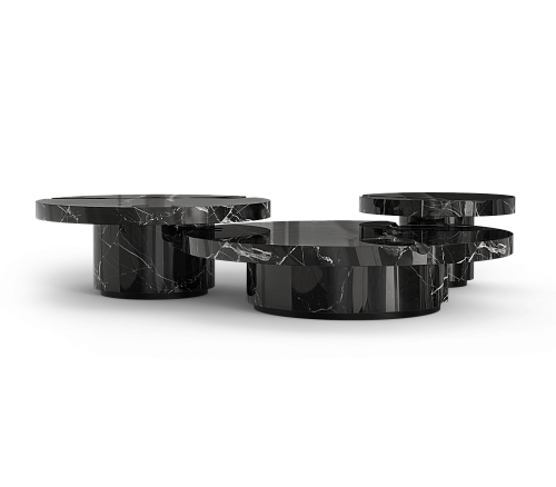 Dominion Nero Marquina 3-Piece Center Table Set