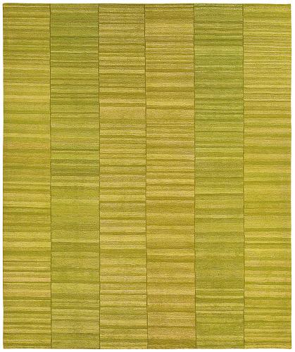 Hand-Knotted Bright Green Rug