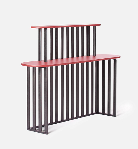 Black & Red Two-Level Console Table
