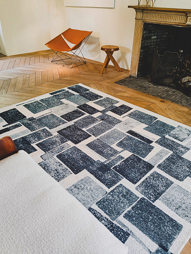 Ice Blue Designer Rug