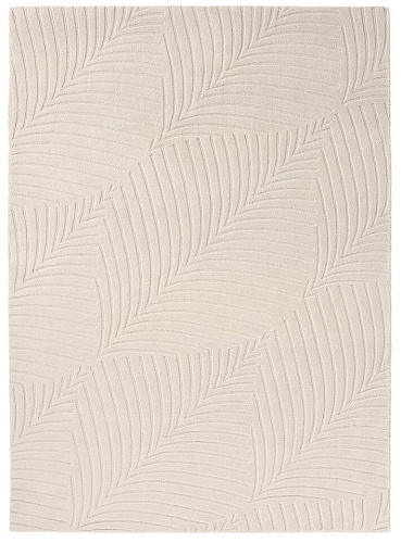 Beige Wool Embossed Rug