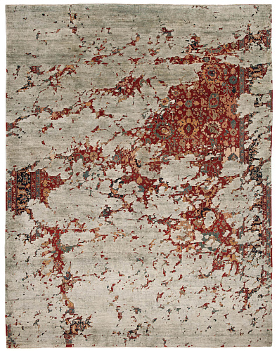Faded effect Hand Knotted Vintage Rug