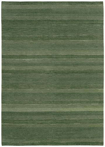 Hand-Knotted Wool Green Stripes Rug