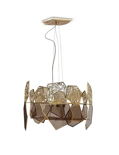 Hypnotique Bronze Glass Chandelier
