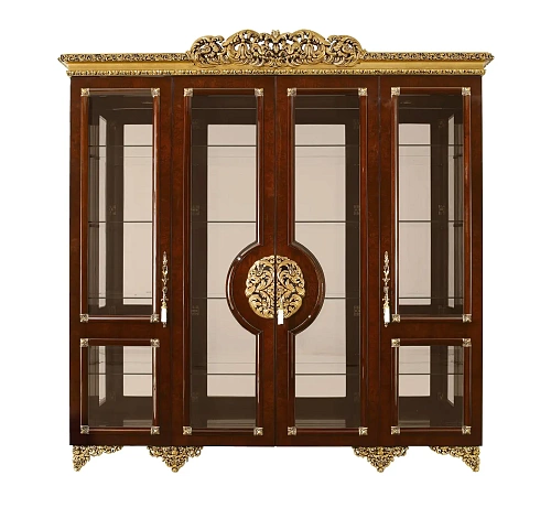 Brown/Gold Classic Display Cabinet
