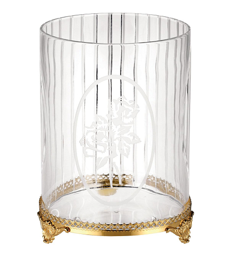 24K Gold Crystal Waste Basket