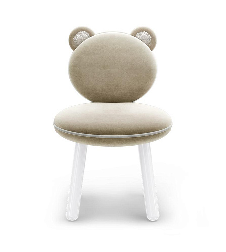 Fluffy Bear Cream Kids Chair