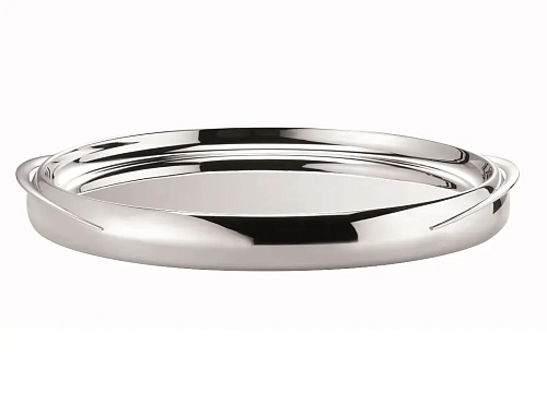Silver-Plated Round Tray with Handles