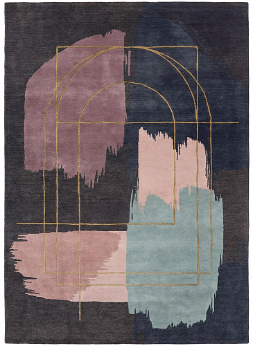 Midnight Brushwork Handcrafted Rug