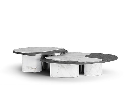 Athena Calacatta Marble & Onyx Table Set